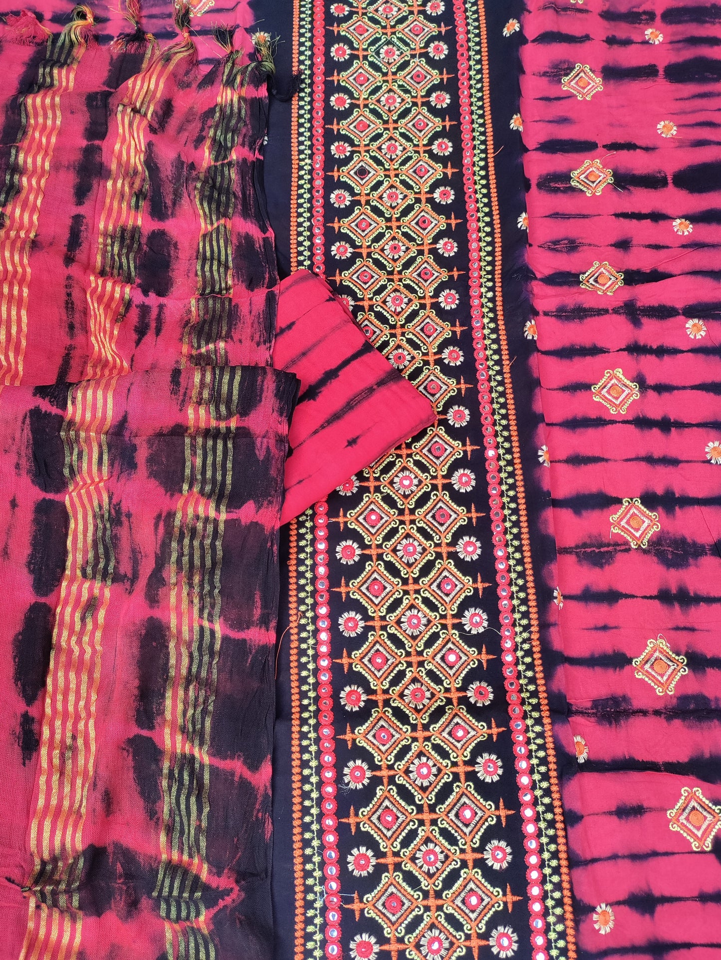 Lavanya Rani Pink Full Embroidery with Mirron Work Suit set