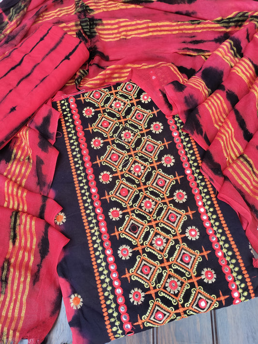 Lavanya Rani Pink Full Embroidery with Mirron Work Suit set