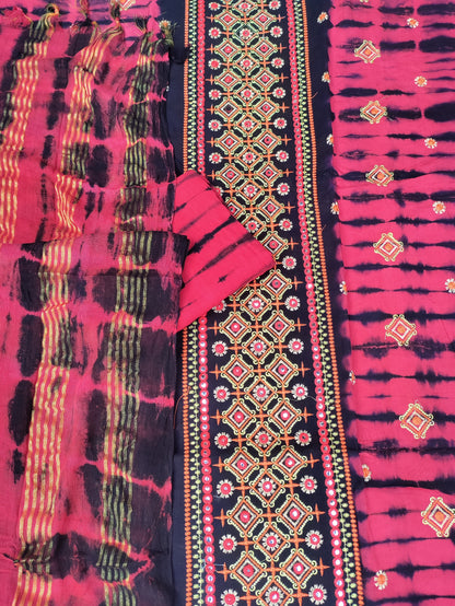 Lavanya Rani Pink Full Embroidery with Mirron Work Suit set