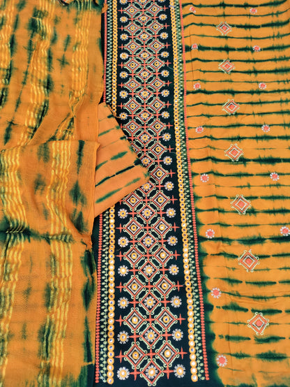 Lavanya Mustard Yellow Full Embroidery with Mirron Work Suit set
